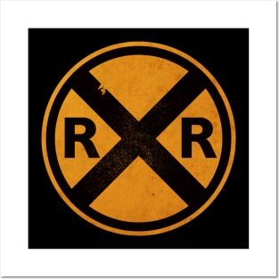 Vintage Railroad Crossing Sign Posters and Art